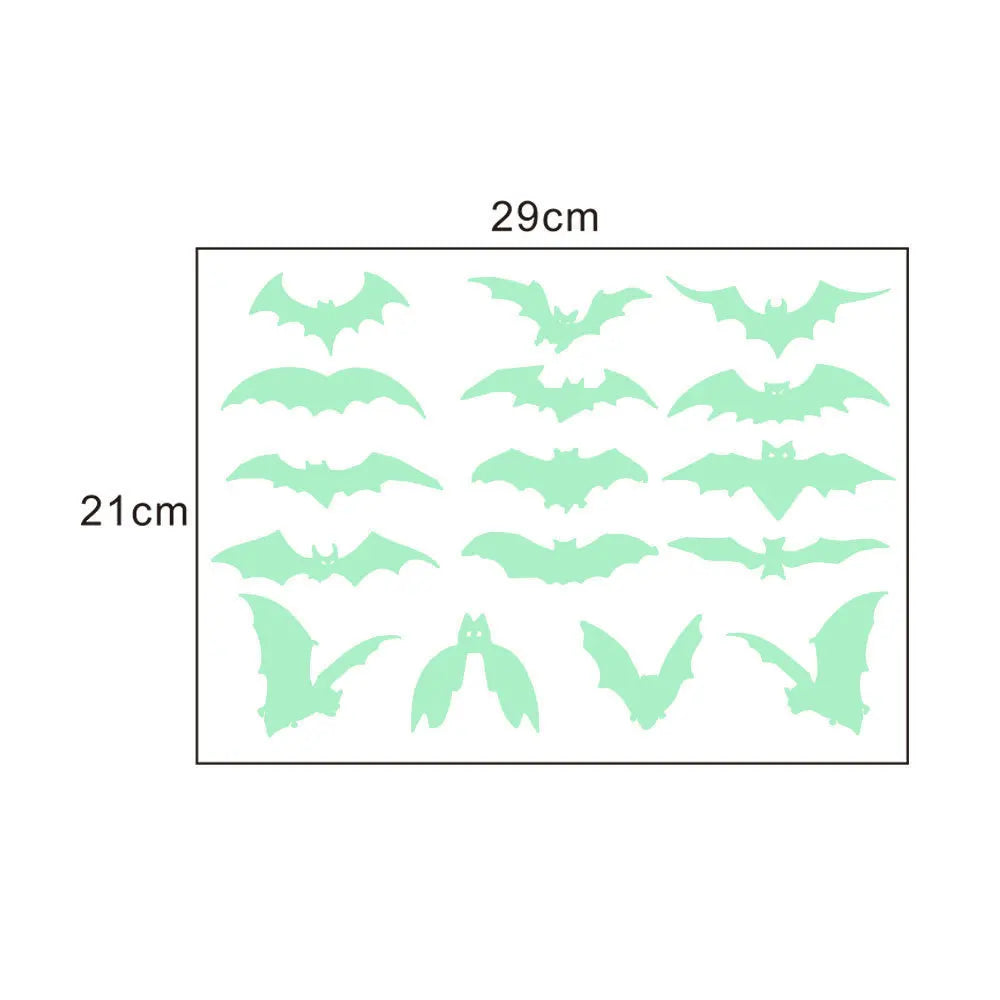 Halloween Luminous Window Stickers – Glowing Eyes, Bats & Ghost Decor