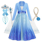Frozen Elsa Anna Princess Girls Costume Kids Dress Disney Snow Queen Halloween Cosplay Birthday Party Dress Up 2-10 Years