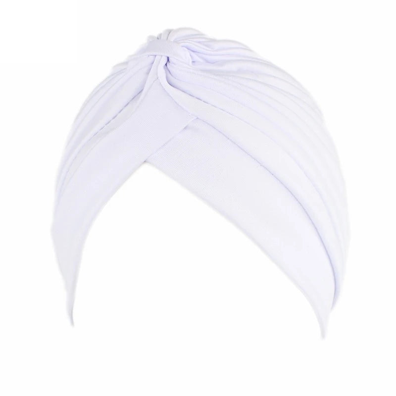 Stretchy Knot Twist Turban Bandanas Women Headscarf Bonnet Muslim Hijab Indian Hats Female Chemo Cap Adult Solid Color Head Wrap