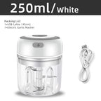 Electric Garlic Mincer 250ML Vegetable Chopper Food Chopper, USB Mini Garlic Mincer, Onion Chopper Portable Small Food Processor