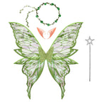 Butterfly Fairy Elf Costume Wing Princess Angel Wing Ears Star Fairy Stick Garland Set Halloween Cosplay Party Photography Props