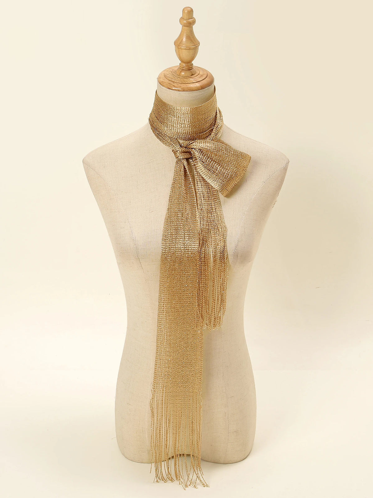 New Fashion Shiny Necklace For Women Lace Tassel Nightclub Party Evening Dress Scarf Bright Silk Gold Silver Sunscreen Shawl