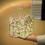 DIY 3D Tulip Flower Sea Night Lamp Kit - Romantic Creative Gift for Girlfriend, Couples and Special Occasions