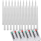 Pack of 12/24Pc LED Flameless Flickering Taper Candles with Remote Battery Operated Tea Lights Home Wedding Decor Candlesticks
