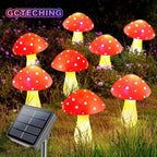 Solar Outdoor Lights, Cute Garden Mushroom Outdoor Decorative Pile String Lights, Solar Waterproof Outdoor Lights