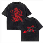 Vintage Washed Jujutsu Kaisen CHOSO T Shirt Women Men Anime Cotton T Shirt Summer Harajuku Street Men Tops Clothing