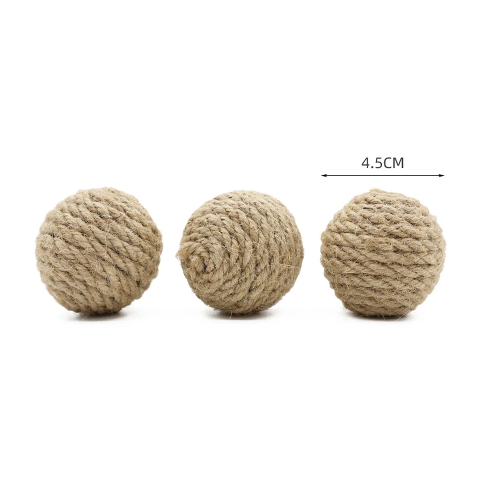 Handwoven Hemp Rope Cat Ball for Interactive Rolling and Scratching
