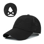 Women's Quick Dry Mesh Ponytail Baseball Cap for Outdoor Style