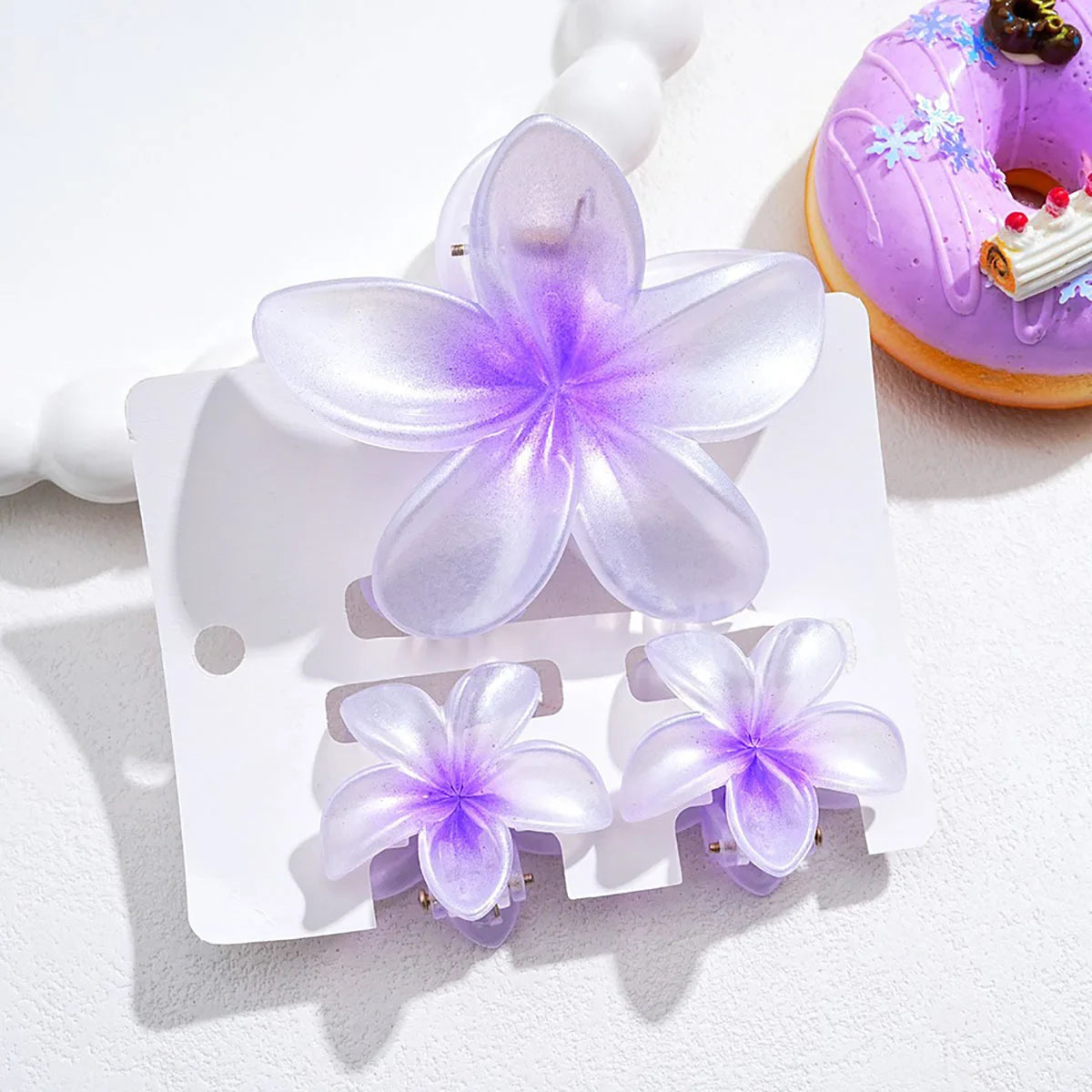 3Pcs/18Pcs Egg Flower Hair Clips Gradient Candy Color Flowers Suitable for Daily Backcombed Ponytail Shark Clip Hair Accessories