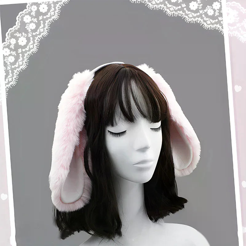 1PC Cute Bunny Ears Headband Plush Rabbit Hair Hoop Headwear Cosplay Costume Hair Accessories For Adults Party