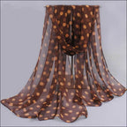 Polka Dot Scarf Ladies Women's Scarf Chiffon Scarf Soft Head Wraps Women's Lady Summer Sunscreen Air Conditioner Shawl