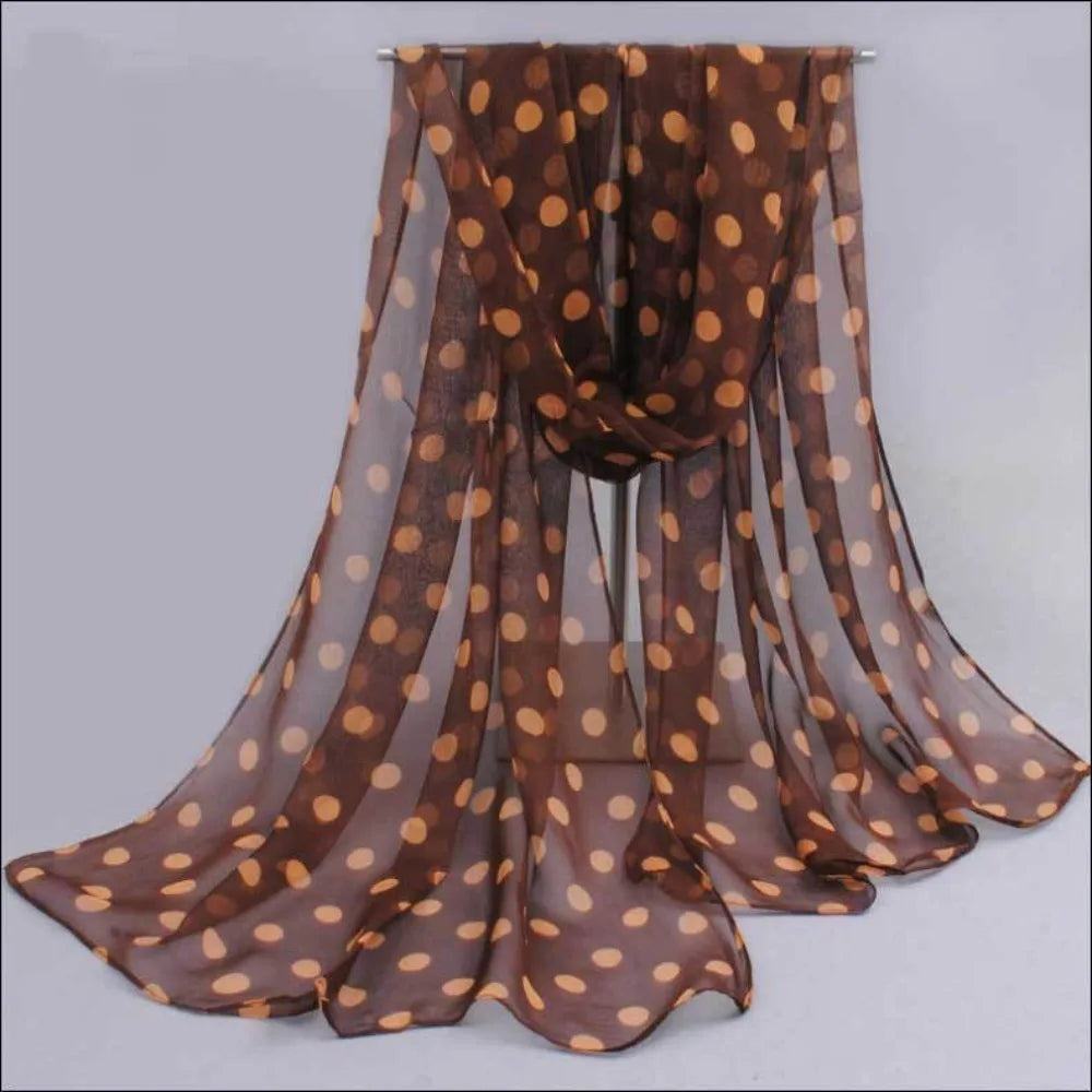 Polka Dot Scarf Ladies Women's Scarf Chiffon Scarf Soft Head Wraps Women's Lady Summer Sunscreen Air Conditioner Shawl