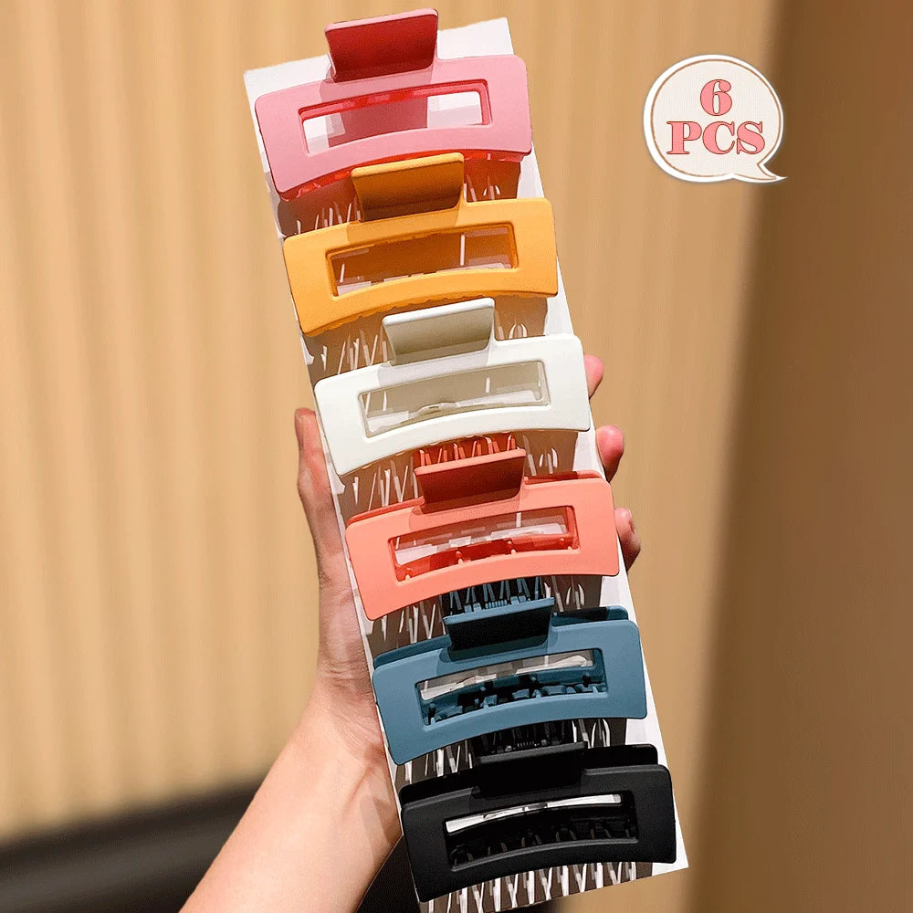 12/6-Pack Solid Color Square Hair Grips Fashionable Everyday Hair Accessories Styling Hairdo Enhancer for Casual Dates Home Use