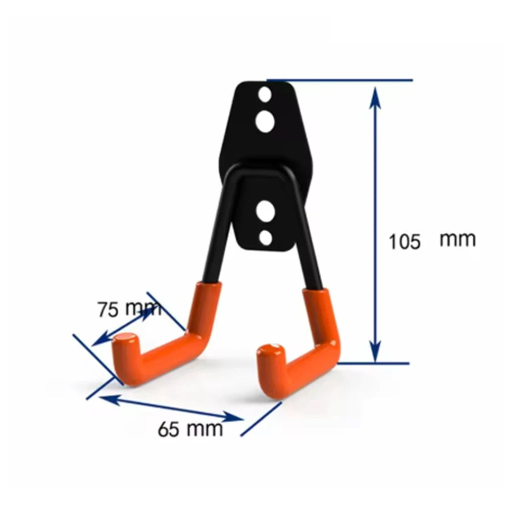 Heavy Duty Wall Mount Metal Hook Garage Organizer Bicycle Ladder Hanger Anti Slip Storage Hook For Garden Tools Home Workshop