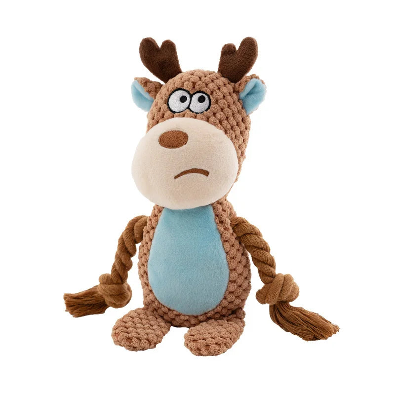 Stuffed Raw Small Joint Dog Chew Toy – Plush, Durable & Squeaky