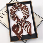 2024 Luxury Square Silk Scarf for Women Hijab Hair Bands Neckerchief Female Satin Shawl Ribbon Headband Fashion Wraps Bandana
