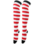 Womens Striped Thigh High Stockings Ladies Girls Black White pink Long Over Above Knee Socks femboy Cosplay Lolita Harajuku Y2k