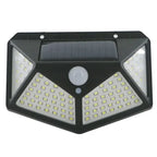 100 LED Solar Wall Lamp All Sides Luminous Motion Sensor Human Induction Courtyard Waterproof Stairs Outdoor Wall Light