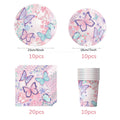 Butterfly Fairy Birthday Party Tableware Set – Pink Disposable Plates, Cups, Napkins & Tablecloth | Girls Party Decorations & Supplies
