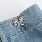 Adjustable Tightener Waist Buckle for Jeans, No Sewing Required Butterfly Button Adjuster for Pants and Skirts Waist