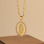 New Personalized Colorful Zircon Necklace Design, Fashionable, Light, Luxurious And Versatile, Popular Madonna Necklace
