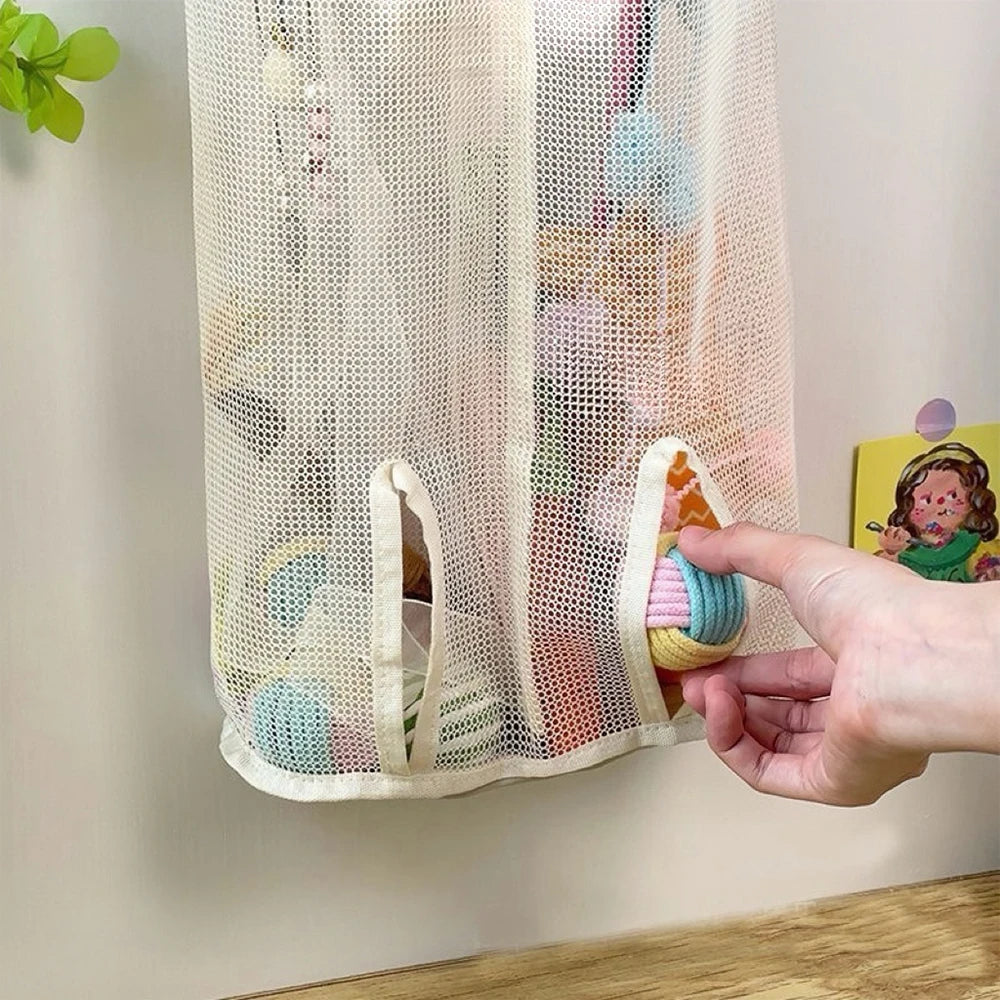 Cat Stick Wall-Mounted Mesh Storage Gag-Suitable For Pet Toys, Cat Toy Storage, Puppy Toys Storage bag without Taking Up Space