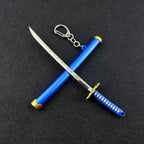 Mini Roronoa Zoro Samurai Sword Keychain Anime  Plastics Scabbard Key Chain Ring Katana Buckle for Men Cosplay Toy Jewelry Gift