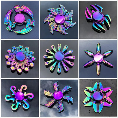 New Metal Rainbow Fidget Spinner Gradient Color R188 Mute Bearing EDC Hand Spinner Fingertip Gyro Anti-Anxiety Adult Toys Gifts