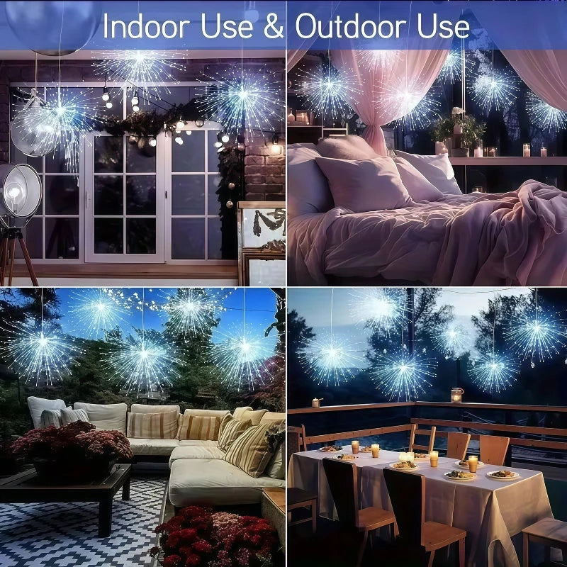 4/5pcs Hanging Solar Firework Lights LED Outdoor Garden Solar Lights 8 Lighting Modes for Landscape Garden Wedding Decorative
