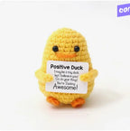 New Positive Energy Potato Hug Pocket Mini Handmade Plush Wool Knitting Doll with Card Funny Christams Gift Home Room Decoration