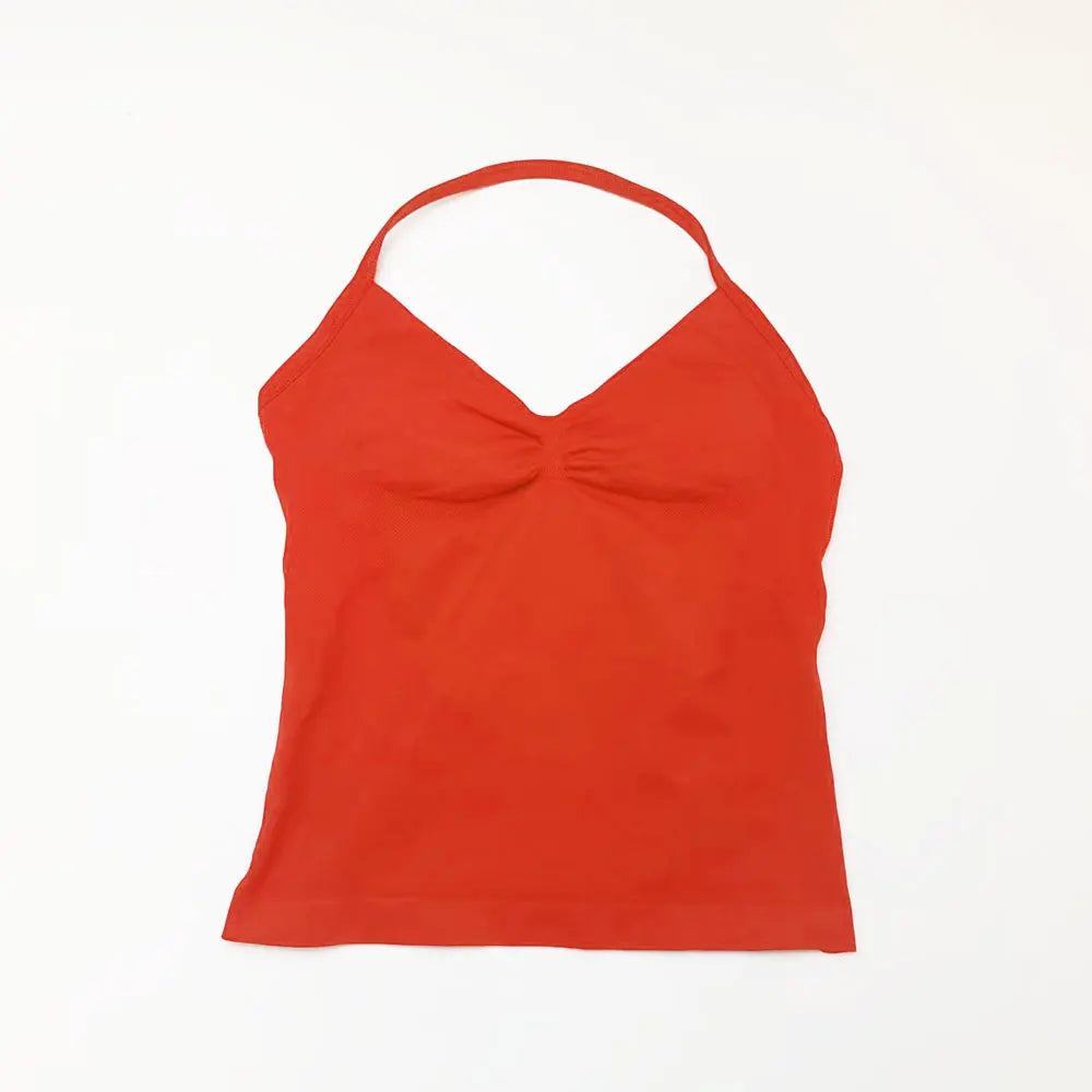 NCLAGEN Longline Strappy Top Sports Yoga Vest Women's Fitness Tank Top Gym Beautiful Open Back Bra Running Workout Halter