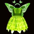Children LED Light Up Dress Girls Kids Purple Green Cosplay Costume Carnival Birthday Party Clothes Halloween Costume Prom Gown