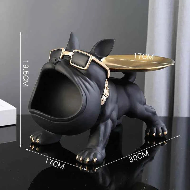 30cm Home Decor Bulldog Figurine Dog Statue Storage Box Animal Ornament Resin Craft Art Sculpture Figurine Home Puppy Sculpture