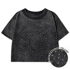 100% Cotton Washed T-Shirts For Women Loose O-Neck Crop Tops Y2k Street Female Clothes Summer Casual Vintage Short Sleeve Tees