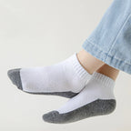 12 pairs basic children's short socks - white and gray design, breathable - suitable for boys and girls back-to-school season