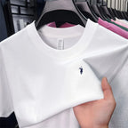 100% cotton men's short sleeve T-shirt fashion brand Paul Pony embroidery summer new high-end comfortable casual round neck top