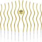 6/12/48pcs Birthday Candles Spiral Cake Candles  Long Thin Cake Candles For Wedding Party And Cake Decoration