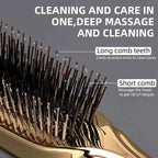 Japanese Premium Head Massager Scalp Brush Hair Massager Shampoo Brush Wet Plastic Detangling Brush Hair Cleaning Comb Rose Gold