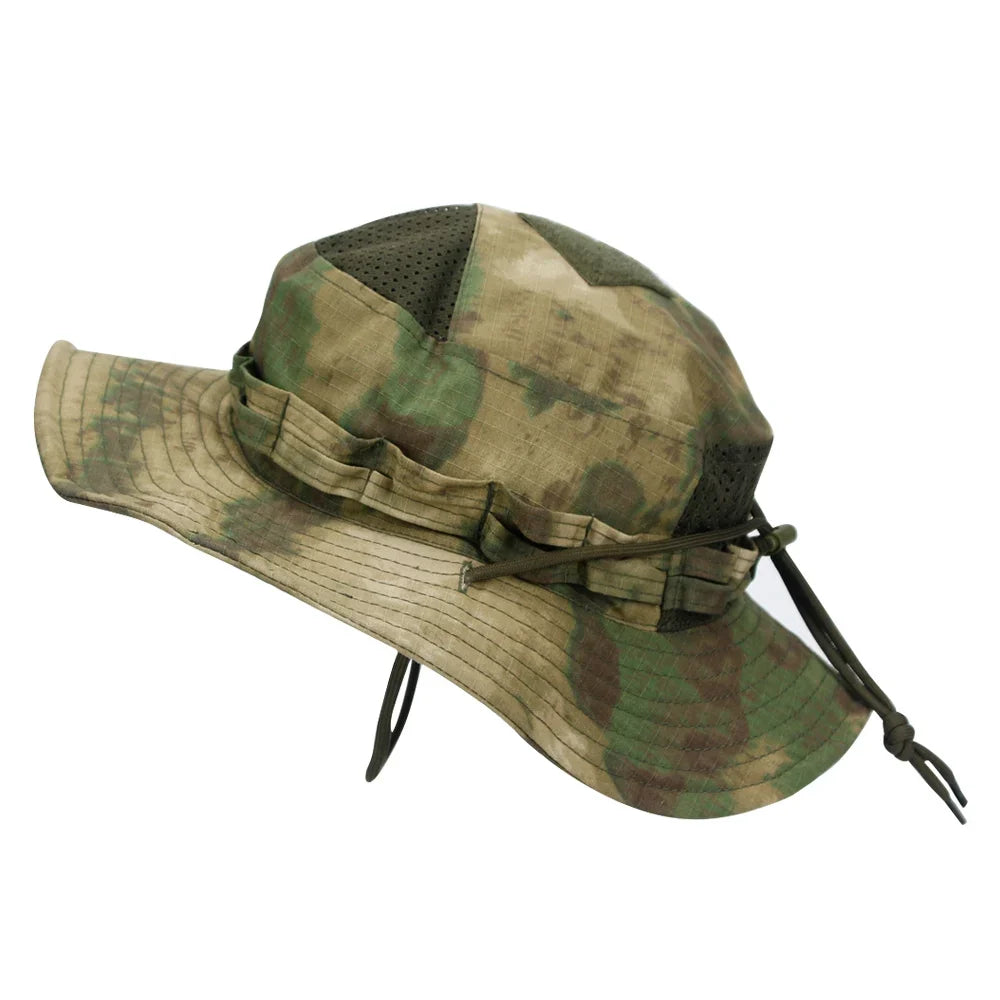 1pc/3pcs Camo Boonie Hat Sunscreen Breathable Bucket Hat Men's Outdoor Hiking Hunting Fishing Windproof Fisherman's Hat
