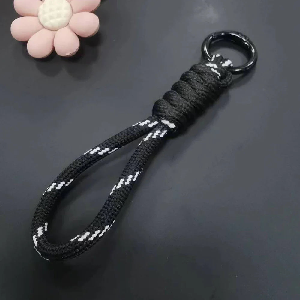 Paracord Braided Keychain Wrist Lanyard for Outdoor Everyday Carry