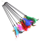 5PCS Interactive Feather Cat Wand Toy Set for Indoor Hunting Play