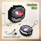 Rechargeable Mc Compass Pixel Wind Peripheral design Toy trinket Movable Compass Keychain Pendant Real-world Use Toys Fans Gifts