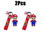 Super Mario Bros Action Figure keychain Cute Cartoon Character Toy Doll Model Decoration Kid Birthday Gift