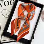 Luxury 70*70cm Square Scarf for Women Soft Satin Neckerchief Female Hair Bands Elegant Ladies Bag Ribbon Headband Bandana Shawl