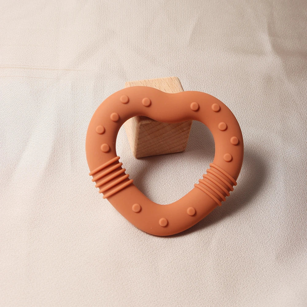 2024 new star silicone teether Food Grade heart baby Teething toy