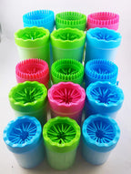 1Pc Pet Plastic Foot Wash Cup S L XL Large size silicone brush Dog cat clean foot mud removable cleaning Foot