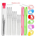 26Pcs Sewing Knitting Kits Large Eye Blunt Yarn Needles & Plastic Weaving Needles & Crochet Locking Counter Stitch Markers Tools