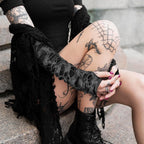 Casaul Broken Slit Gloves Sexy Gothic Fingerless Gloves Halloween Gloves Black Ripped Holes Decor Cosplay Gloves For Adults