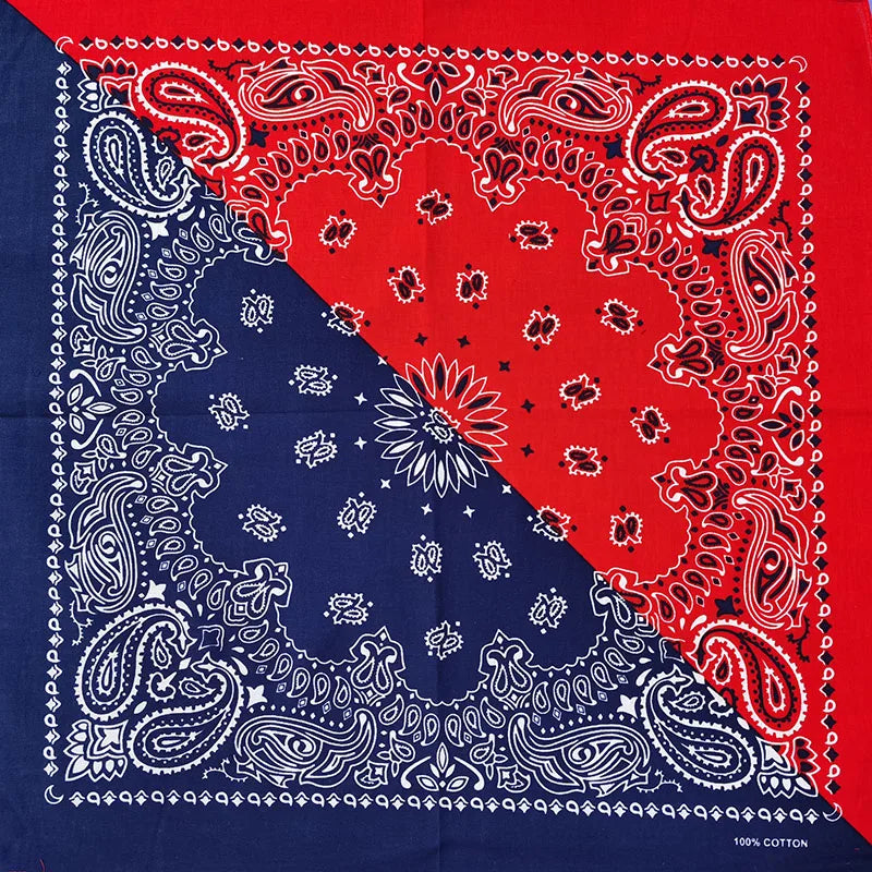 New Fashion Hip Hop 100% Cotton Bandana Square Scarf Gradient Color Paisley Headband Printed For Women/Men/Boys/Girls