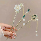 1/6pcs Elegant Chinese Style Tassel Hair Stick Traditional Floral Design Hairstyle Accessory Women Jewelry Hairpin Hairneedle